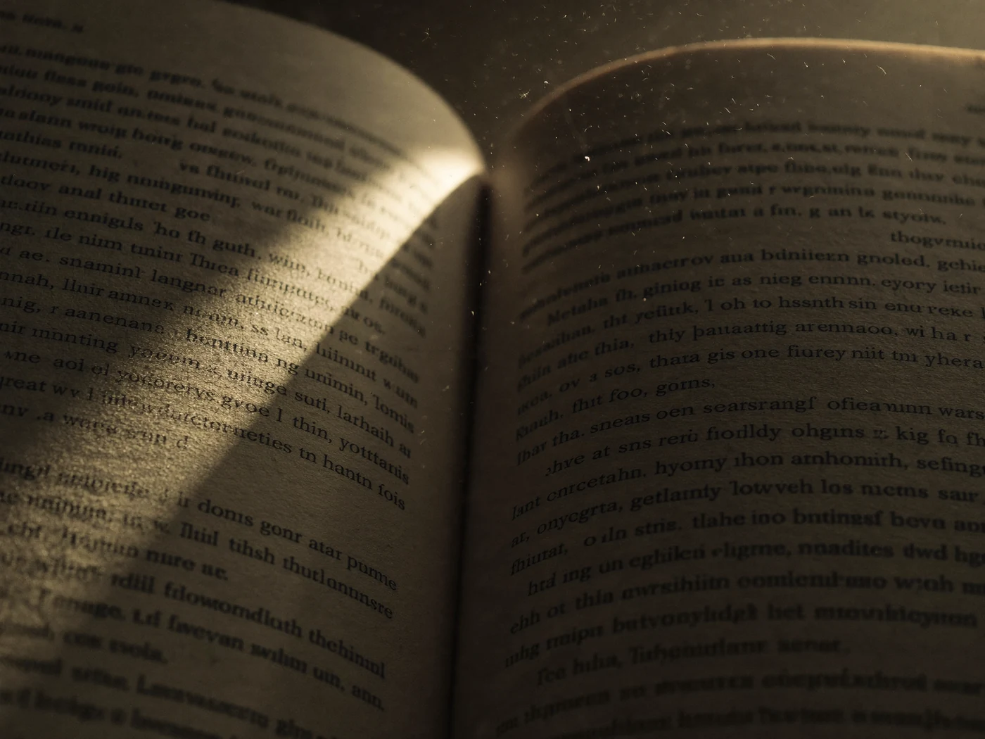 Libro aperto in controluce caldo